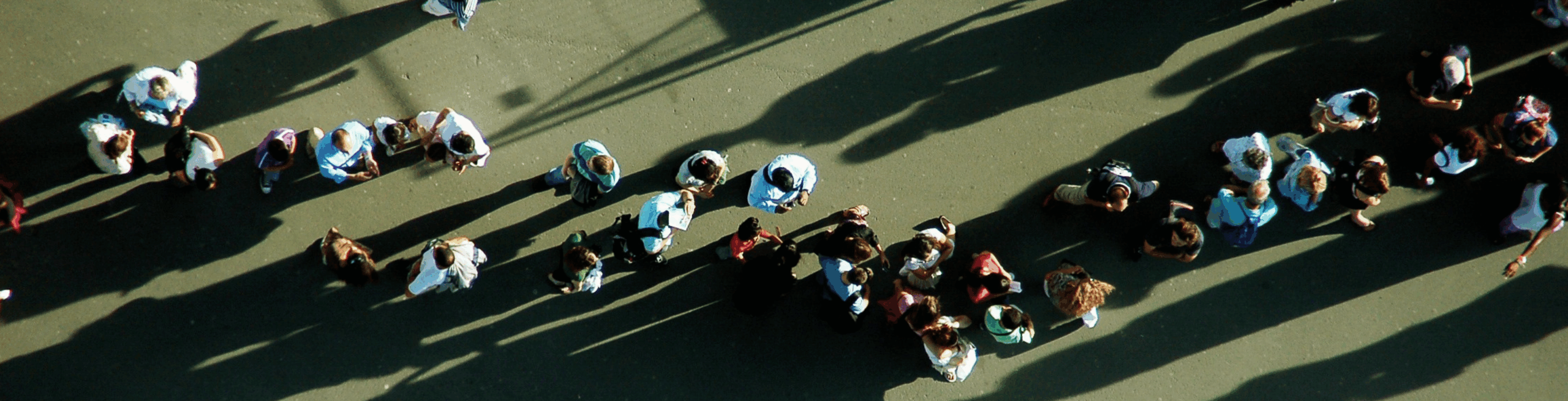 A line of people stood waiting
